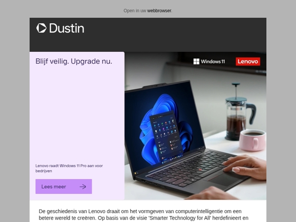 Blijf veilig en upgrade nu met Lenovo Windows 11 laptops