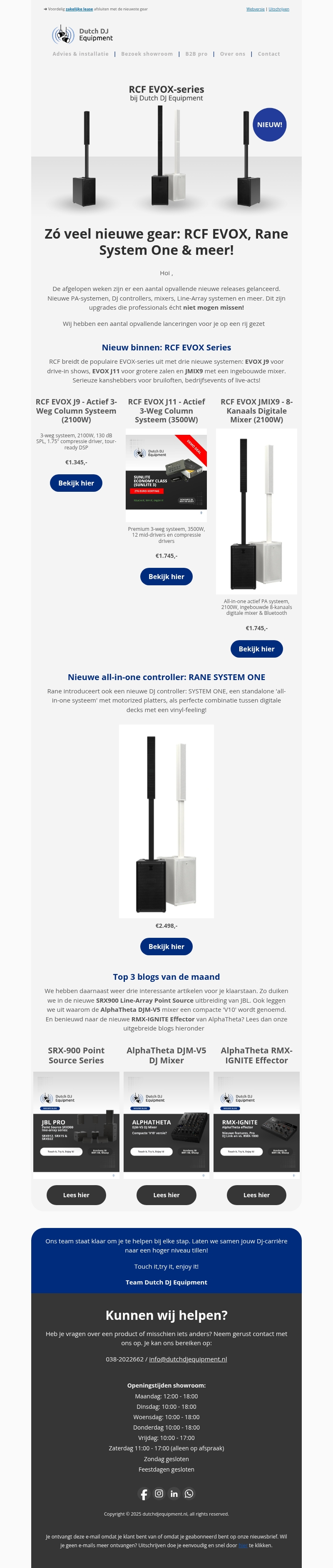 Nieuw: RCF EVOX series, Rane System One en meer! π Nieuw: RCF EVOX series, Rane System One en meer! π