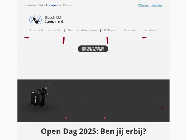 📩 Je bent uitgenodigd! 4 oktober = Dutch DJ Equipment Open Dag!