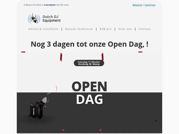 ⏰ Nog 3 dagen, ! Meld je nu aan voor de Open Dag