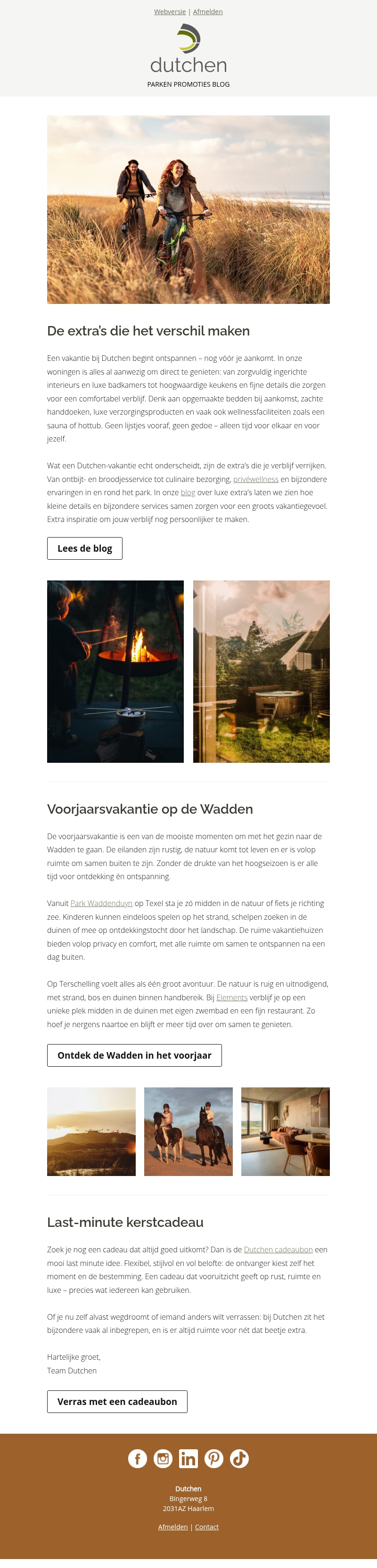 Extra’s die een Dutchen-vakantie bijzonder maken | Voorjaarsvakantie op de Wadden Extra’s die een Dutchen-vakantie bijzonder maken | Voorjaarsvakantie op de Wadden