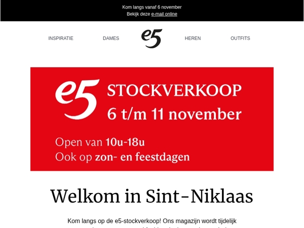 e5 Stockverkoop in Sint-Niklaas