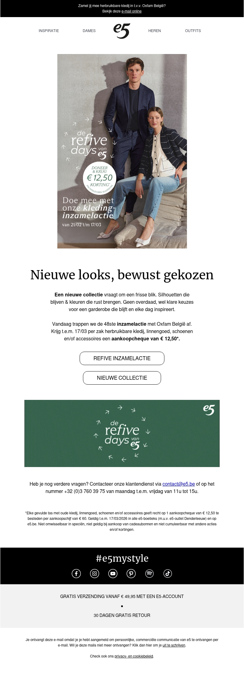 Refive days | Krijg € 12,50 per ingezamelde tas kledij Refive days | Krijg € 12,50 per ingezamelde tas kledij
