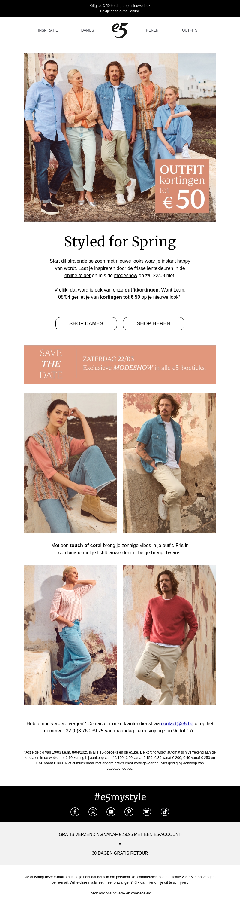 Onze outfitkortingen starten nu Onze outfitkortingen starten nu