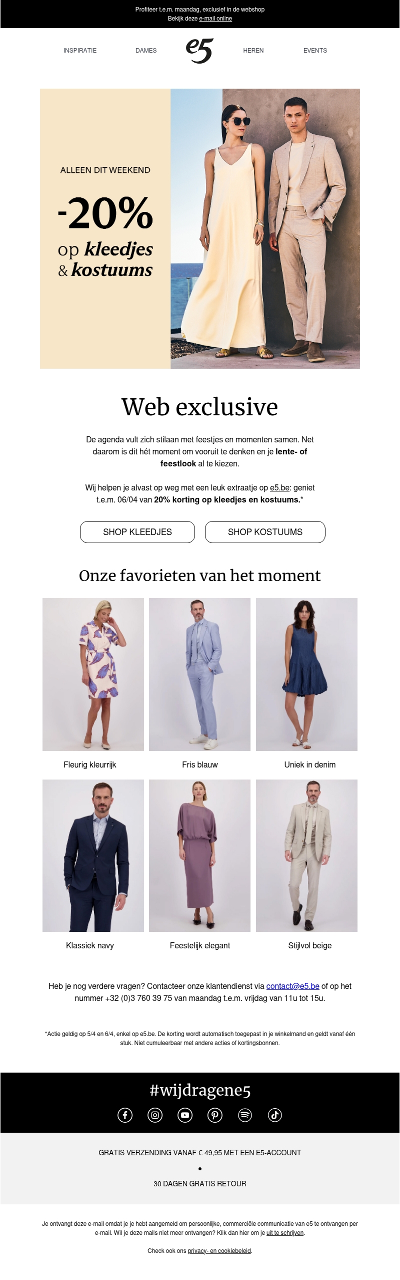 Vier in stijl | nu -20% op alle kleedjes en kostuums Vier in stijl | nu -20% op alle kleedjes en kostuums