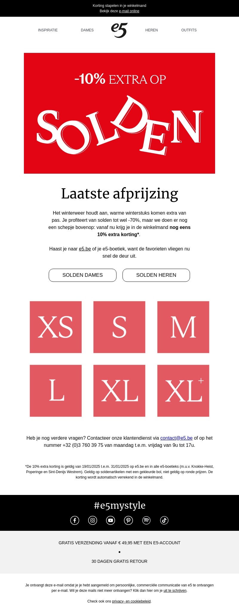 Vanaf nu: -10% EXTRA op solden Vanaf nu: -10% EXTRA op solden