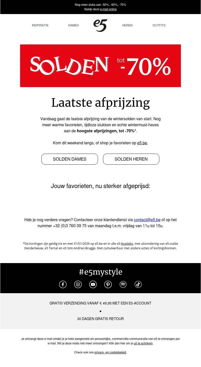 Final sale | Laatste afprijzing op de wintersolden Final sale | Laatste afprijzing op de wintersolden