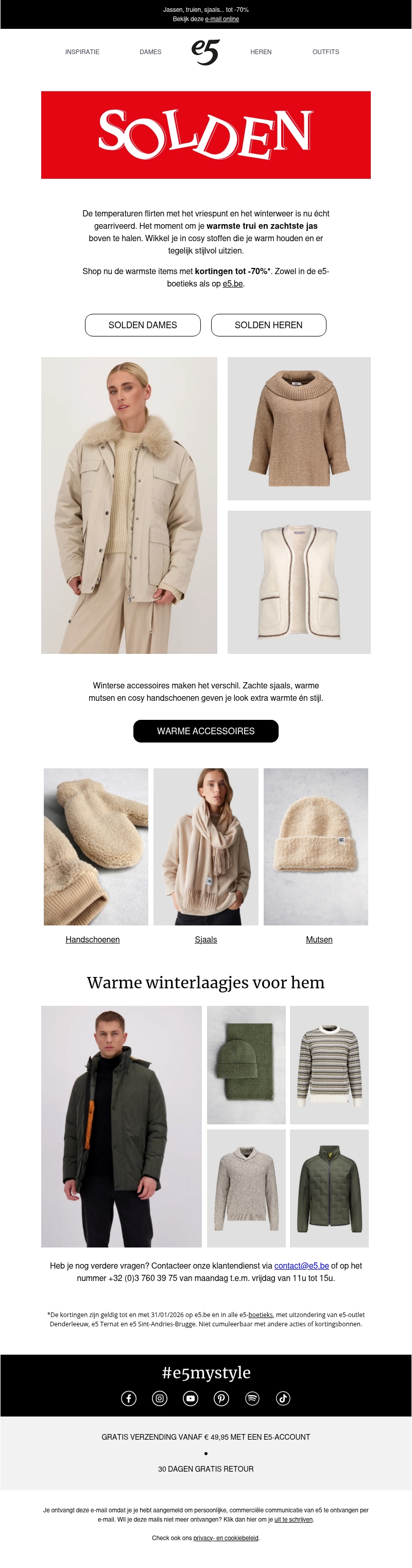 SOLDEN op de warmste winterstuks SOLDEN op de warmste winterstuks