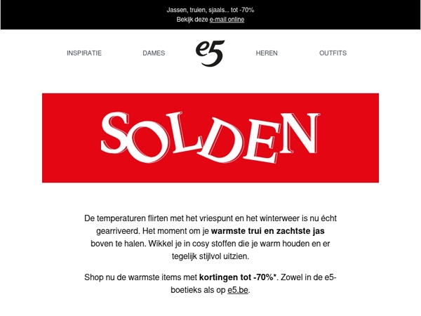 SOLDEN op de warmste winterstuks