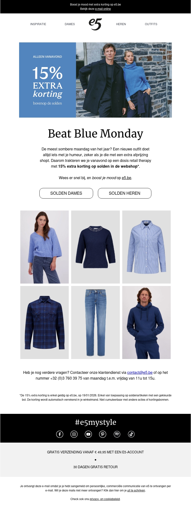 Alleen vanavond | 15% EXTRA op solden Alleen vanavond | 15% EXTRA op solden