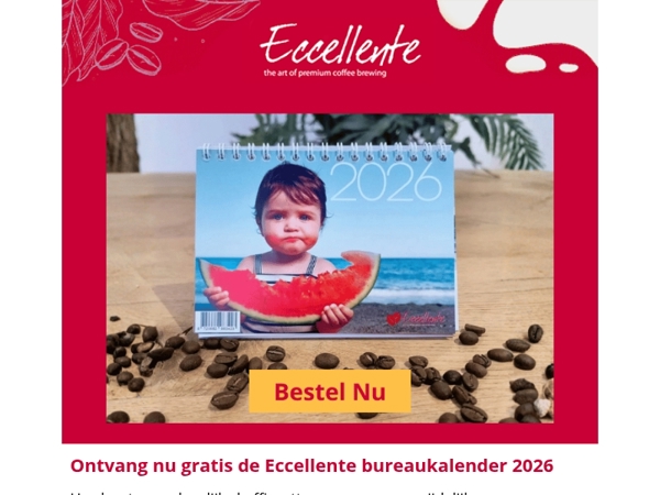 ☕️ Ontvang nu gratis de Eccellente bureaukalender 2026
