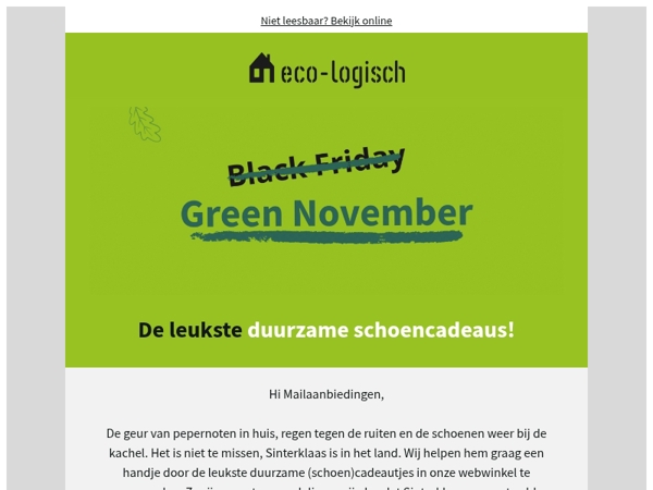 💚🏡 Ook Sinterklaas shopt groen!