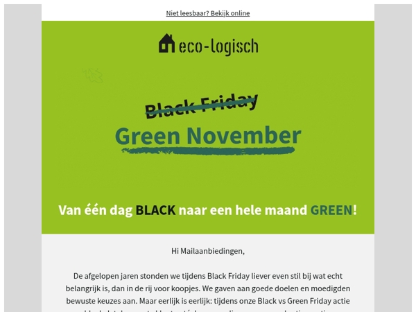 💚🏡 Onze Green November deals