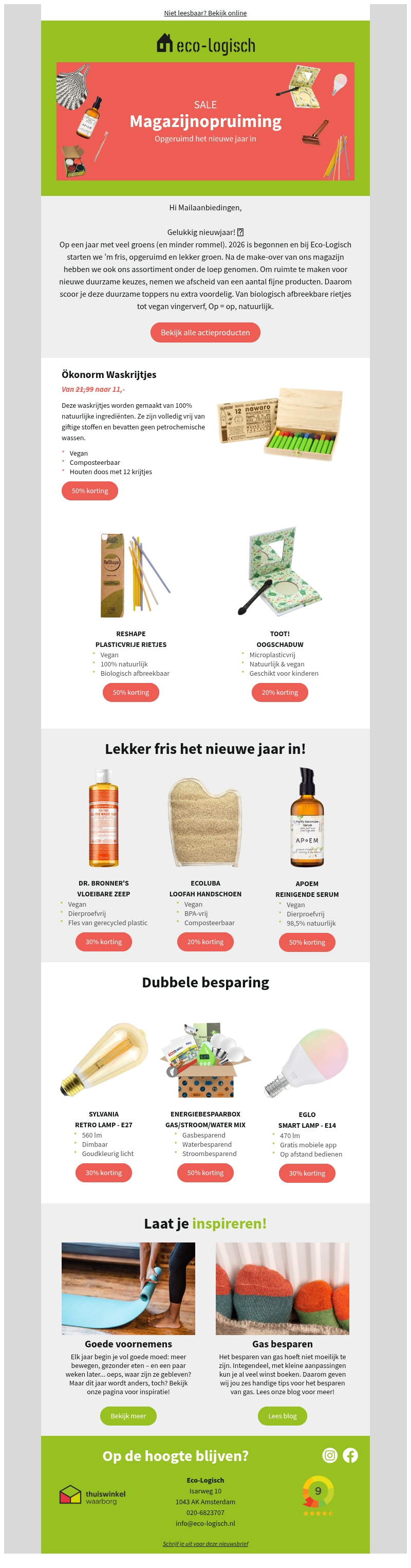 💚🏡 Magazijnopruiming! Bekijk onze actieproducten 💚🏡 Magazijnopruiming! Bekijk onze actieproducten