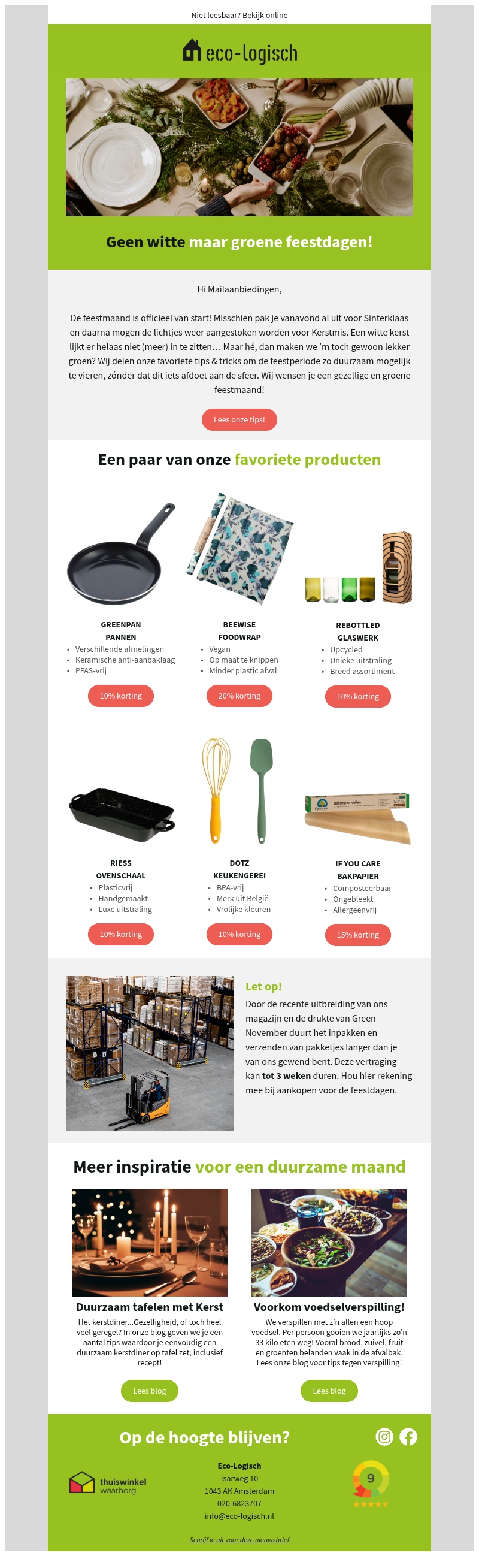 💚🏡 Hoe groen zijn jouw feestdagen? 💚🏡 Hoe groen zijn jouw feestdagen?