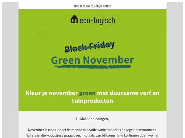 💚🏡 Onze Green November deals