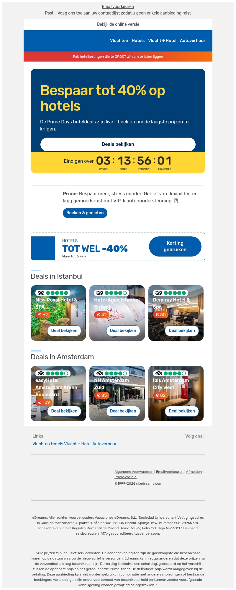 ๐ฅ Prime Days: Tot 40% korting op hotels ๐ฅ Prime Days: Tot 40% korting op hotels
