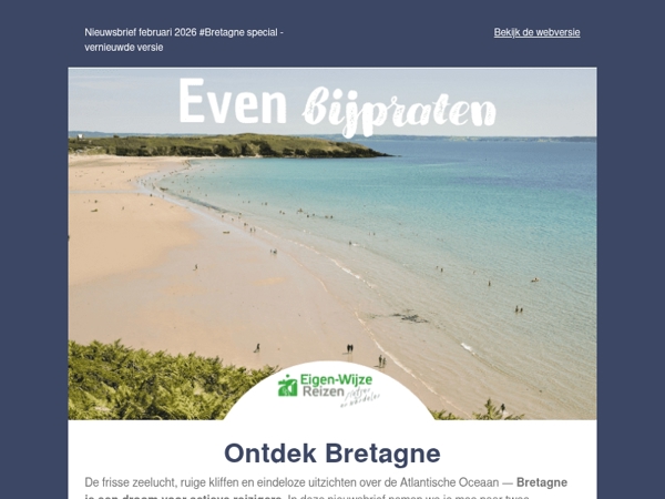 Correctie: vernieuwde versie van onze nieuwsbrief ''ontdek onontdekt Bretagne''