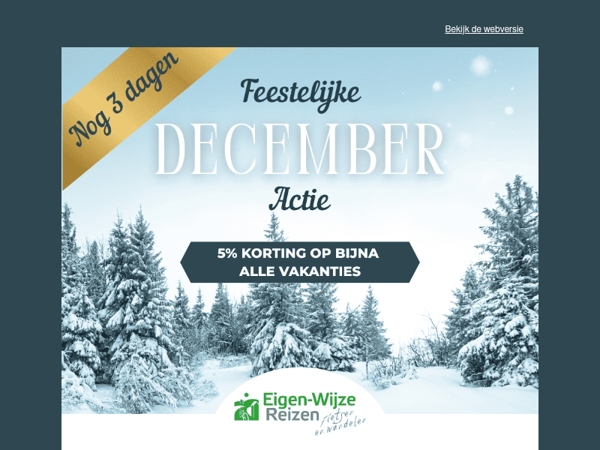 Nog 3 dagen.... 5% korting