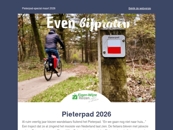 Pieterpad 2026 - te voet en op de fiets
