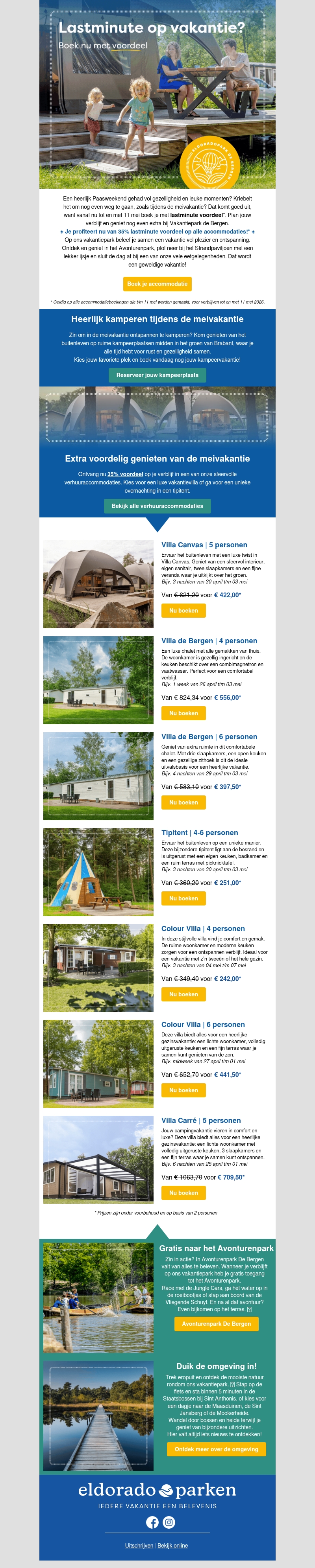 35% last minute voordeel op alle accommodaties 35% last minute voordeel op alle accommodaties