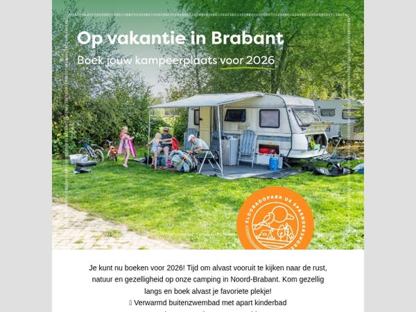 Boek jouw kampeerplaats in Brabant! ☀️