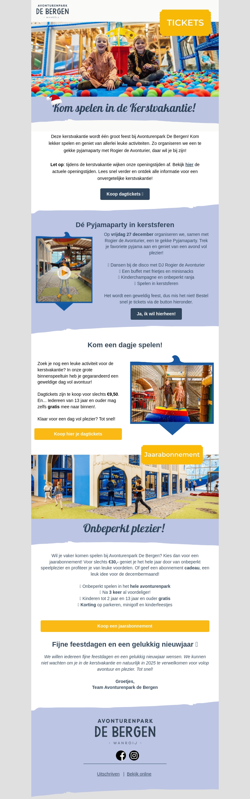 Vier de kerstvakantie bij Avonturenpark de Bergen π Vier de kerstvakantie bij Avonturenpark de Bergen π