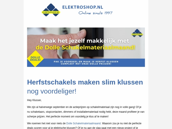 Schakel in voor de Dolle Schakelmateriaalmaand bij Elektroshop! 🔌