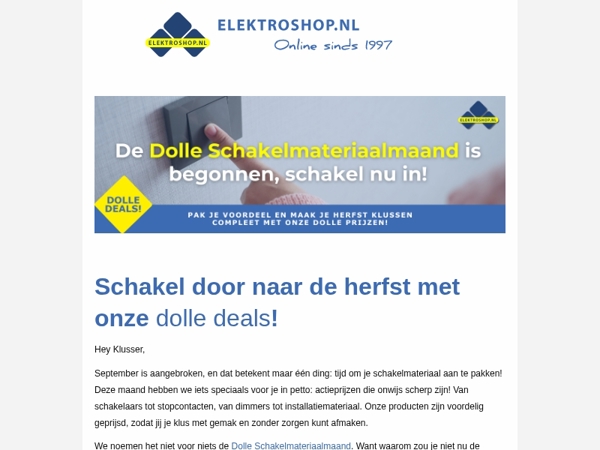 Schakel in voor de Dolle Schakelmateriaalmaand bij Elektroshop! 🔌