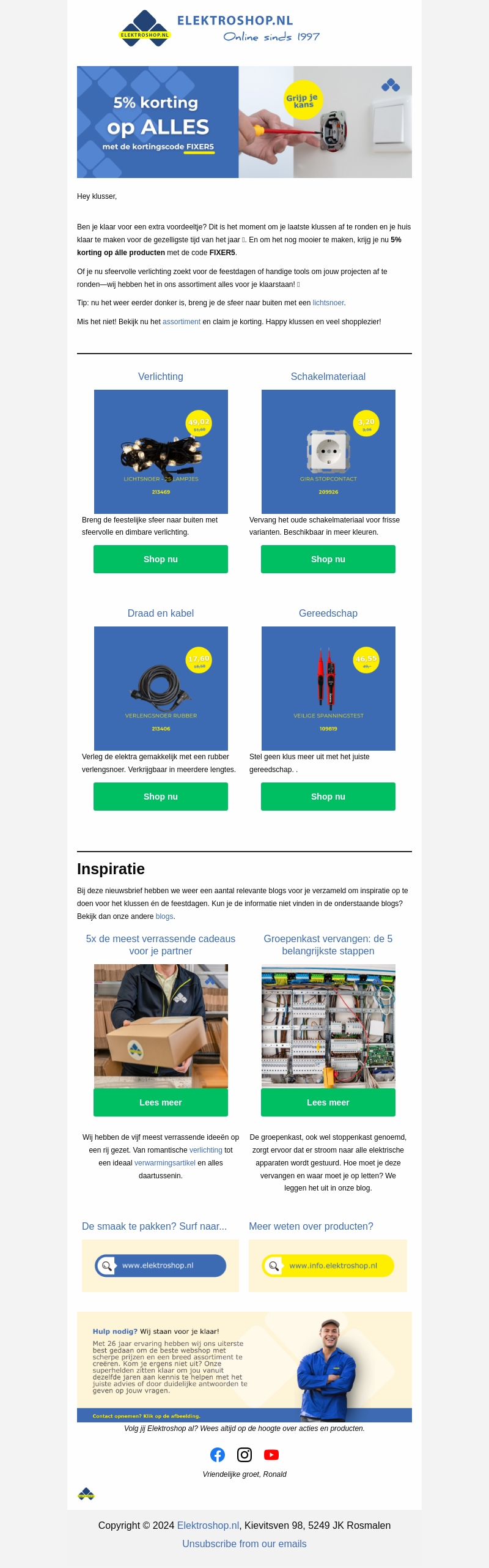 Hey Fixer. Pak nu 5% korting op ALLES met de code FIXER5 Hey Fixer. Pak nu 5% korting op ALLES met de code FIXER5