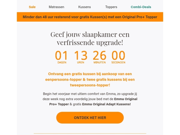 Gratis Kussens! Minder dan 48 uur resterend