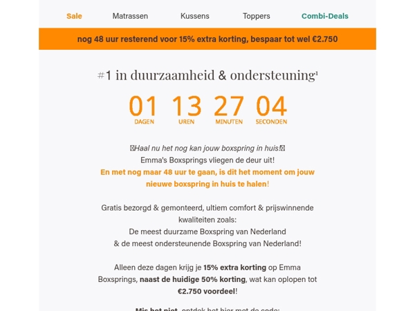 Laatste kans voor 15% extra korting!