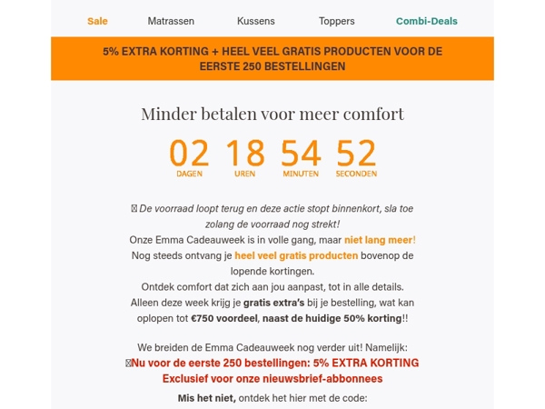 Exclusief voor de eerste 250 bestellingen!