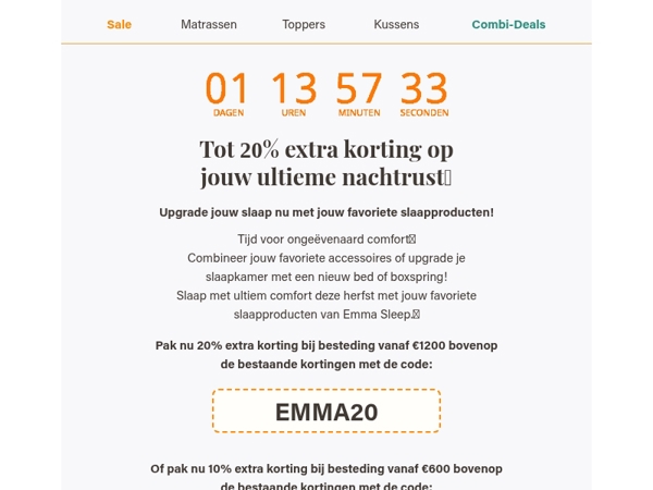 🍂Tot 20% extra korting tijdens Emma's Herfst Sale🍂