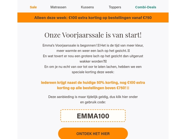 Emma Voorjaarssale: €100 extra korting speciaal voor jou!