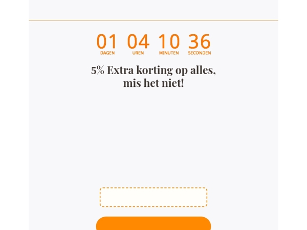 Laatste kans: 5% extra korting op alles!