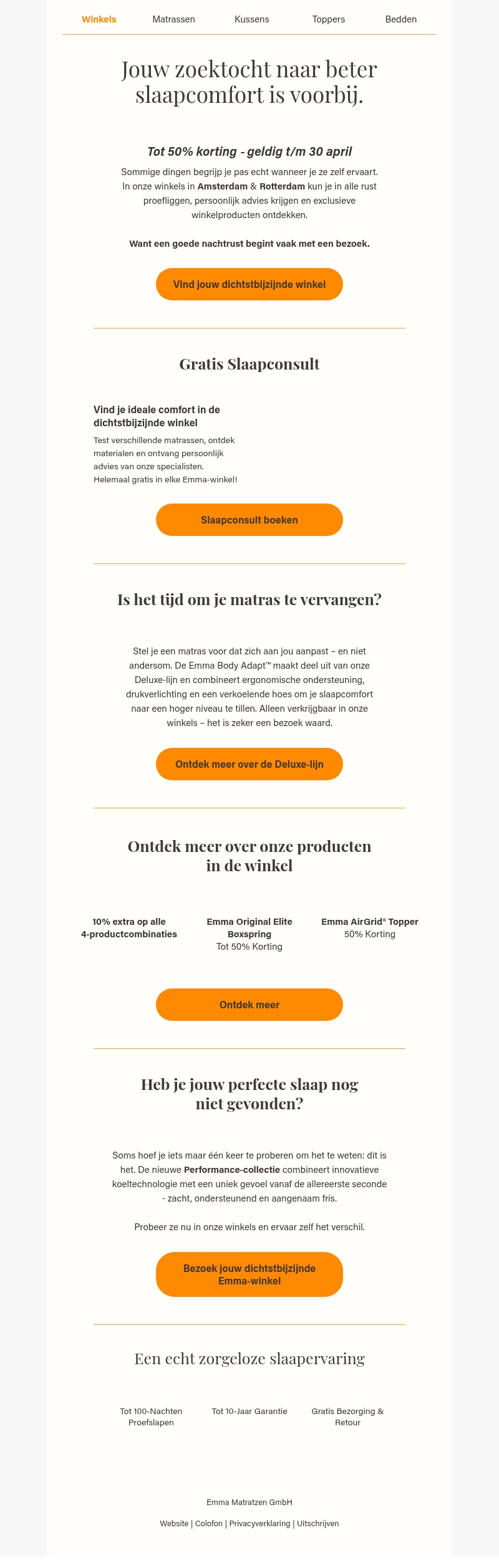 Jouw beste nachtrust begint met een bezoek Jouw beste nachtrust begint met een bezoek