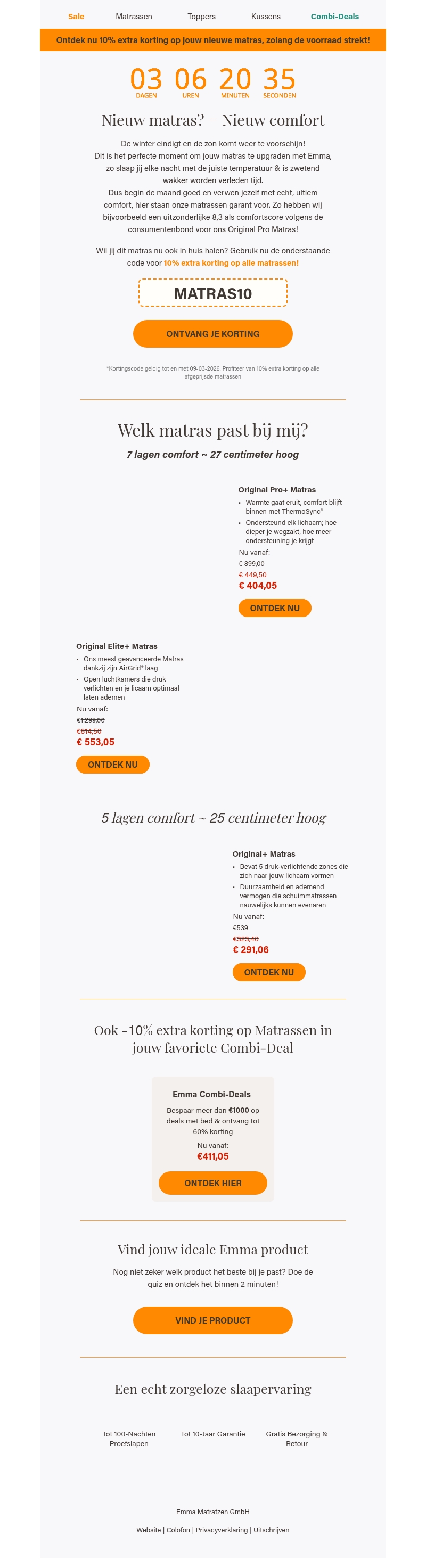 Matrassen die zich aan jou aanpassen, nu met 10% extra korting Matrassen die zich aan jou aanpassen, nu met 10% extra korting