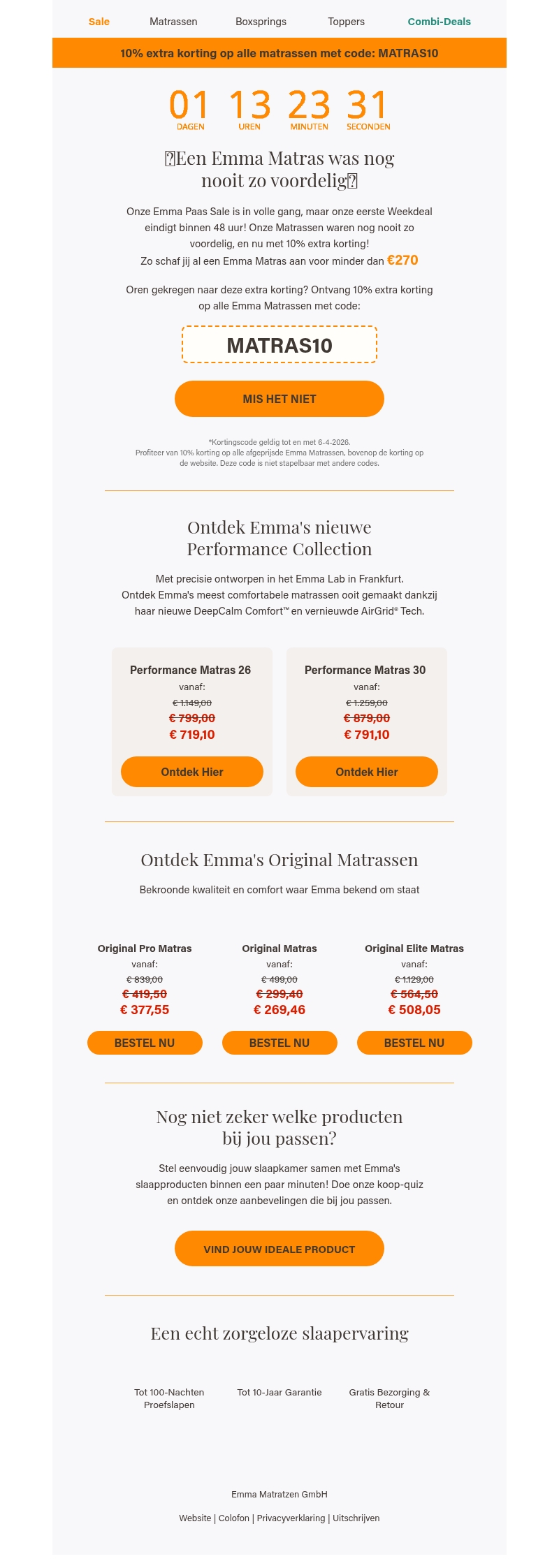 Laatste kans: 10% extra op matrassen🐣 Laatste kans: 10% extra op matrassen🐣