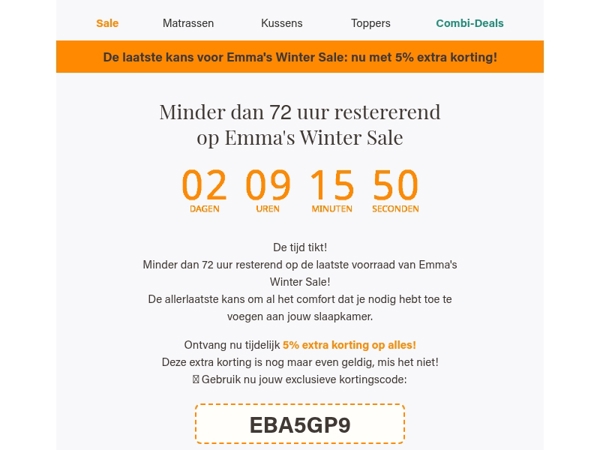 Onze Winter Sale eindigt, jouw extra korting ook!