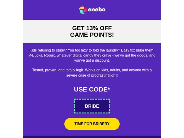 Parenting hack: bribery! 😉