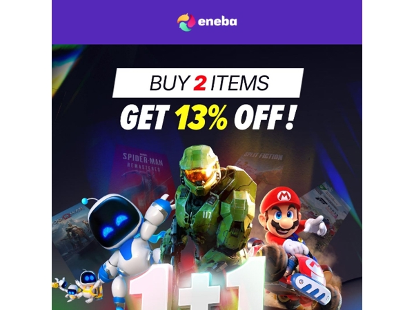 1+1 = 13% OFF!😎