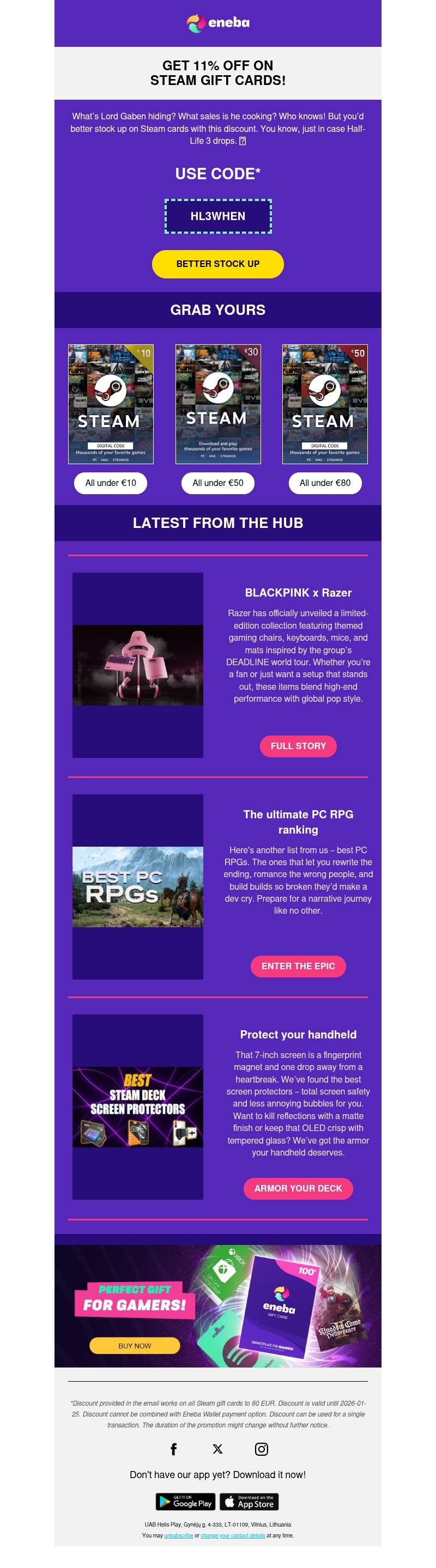 Steam cards 11% off! π₯ Steam cards 11% off! π₯