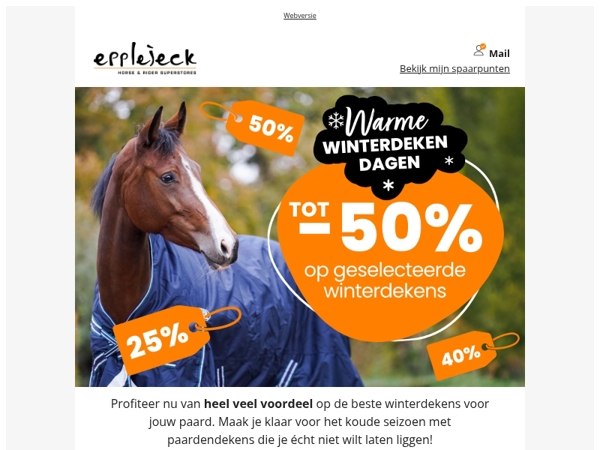 🐎❄️ Warme Winterdeken Dagen: tot -50 % op winterdekens!