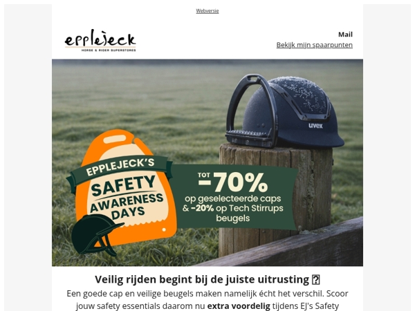 🐴 Tot -70% op caps | -20% op Tech Stirrups