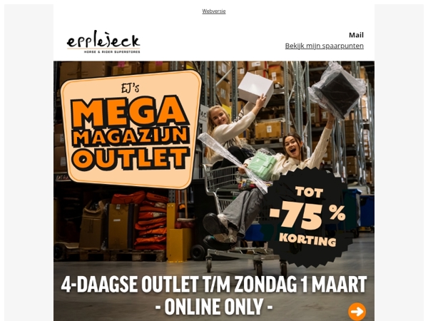 🐴 Alleen dit weekend! Mega Magazijn Outlet