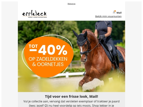 🐴🔥 Zadeldekken & oornetjes: nú tot 40%!