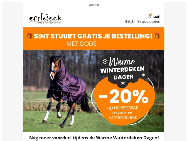 🐴 Weekdeal! -20% op HORSEGEAR regen- en winterdekens