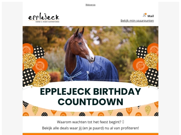 🧡🐎 Mail! Profiteer nu tijdens de Birthday Countdown