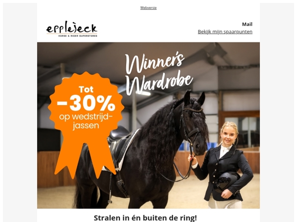 🐴🏆Tot -30% op jouw nieuwe wedstrijdjas